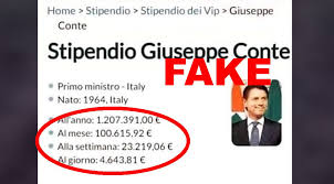 FAKENEWS stipendio di conte premier