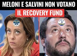 MELONI salvini NO al Recovery fund