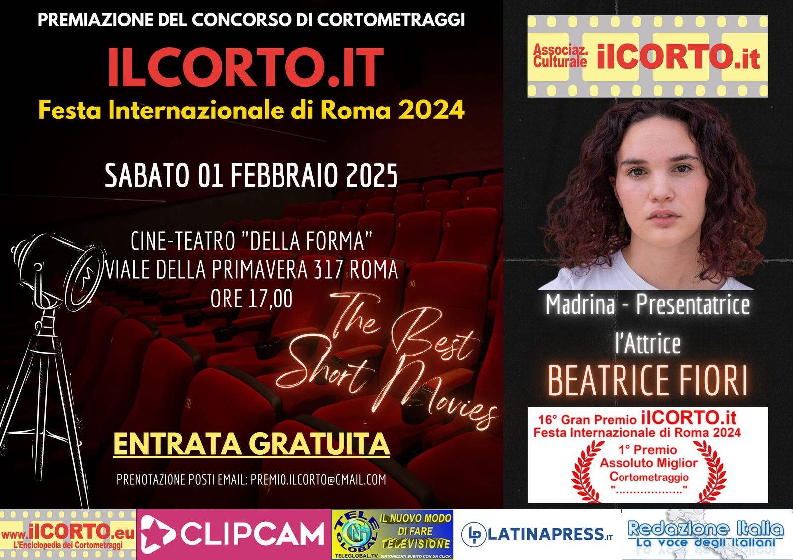 PREMIAZIONE Cortometraggi Festa ROMA 2024 Beatrice