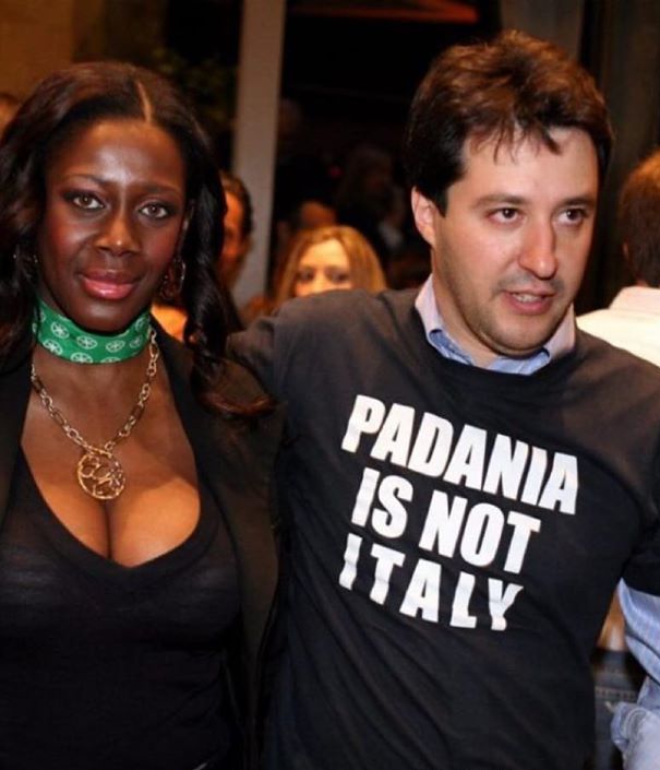 Salvini con Sylvie Lubamba