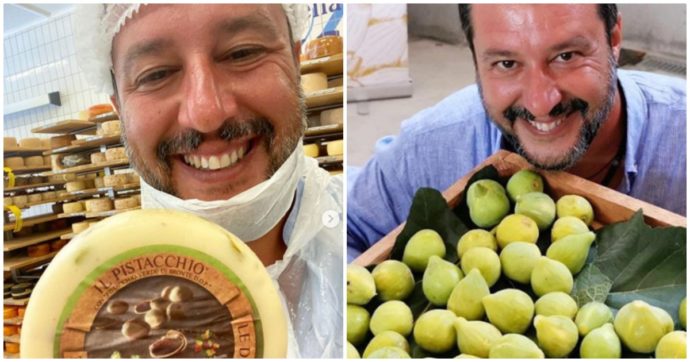 Salvini senza mascherina nelle aziende alimentari