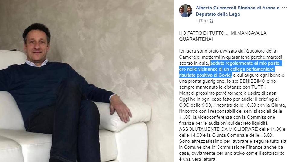 alberto gusmeroli Lega positivo