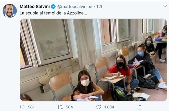 ancora FakeNews di Salvini su scuola 20092020 110748