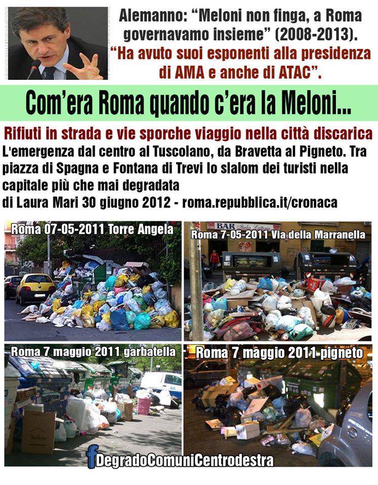 come era ROMA con Alemanno e Meloni n