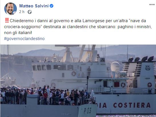 lega salvini nave quarantena danni