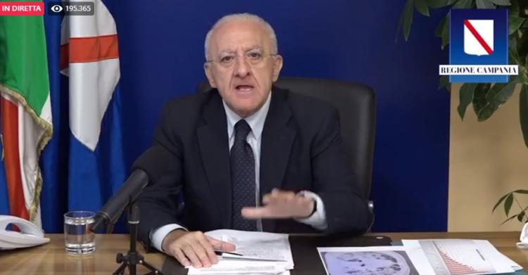 lockdown campania de luca annuncio oggi video diretta 1 750x391