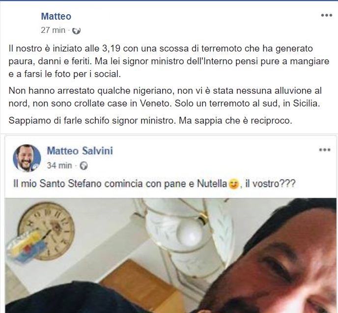 salvini nutella terremoto catania