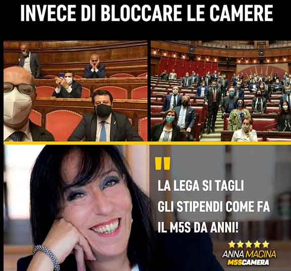 selfie occupazione della Lega di Camera e Senato