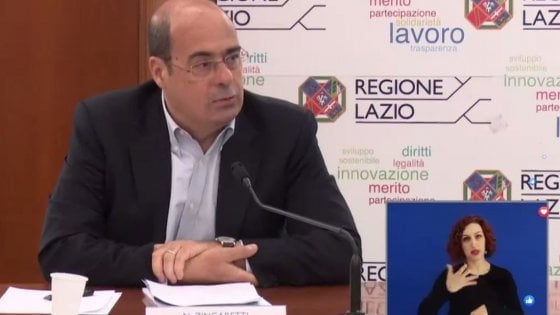 zingaretti mascherine lazio